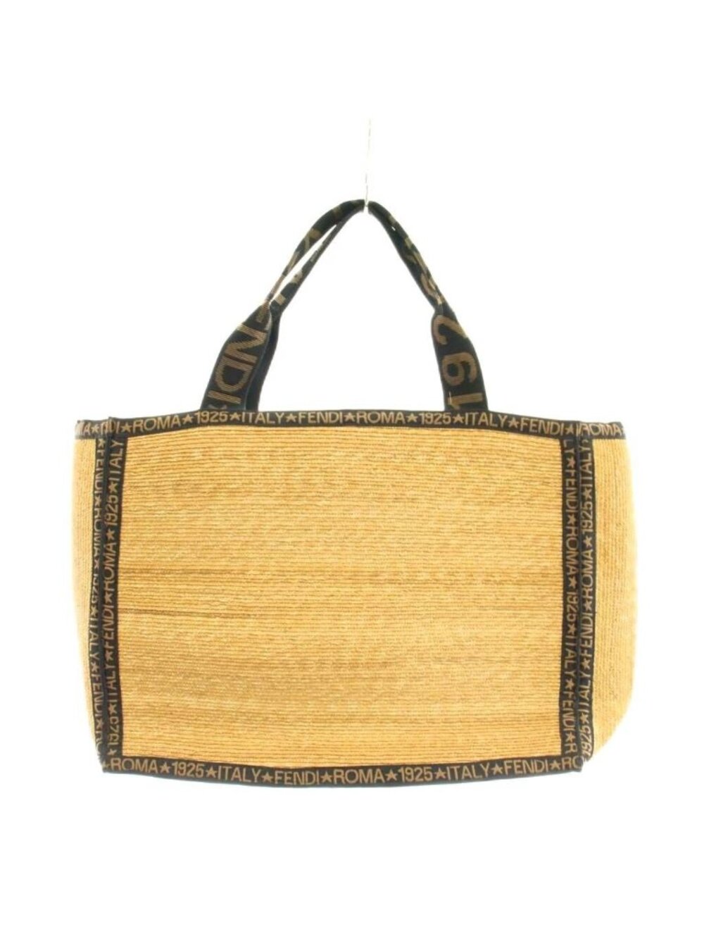 Fendi Basket Tote Logo Beige Black - Picture 1 of 6